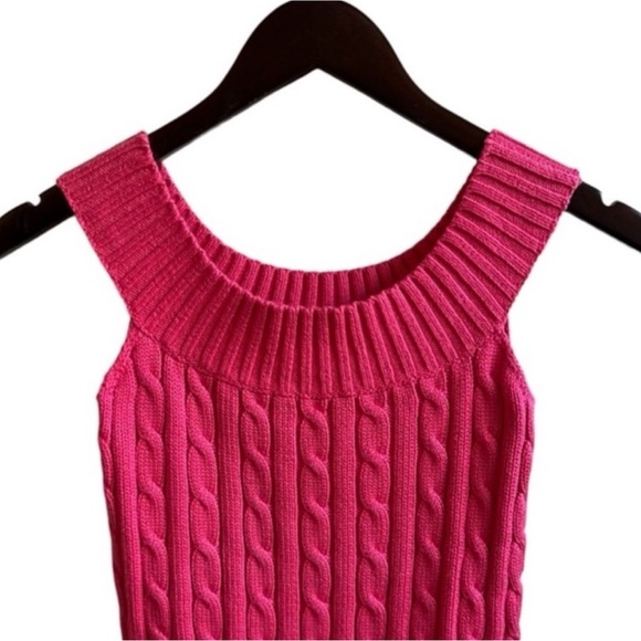 Ralph Lauren Blue Label Coral Pink Off Shoulder Cable Knit Sweater Size Small - Picture 2 of 6